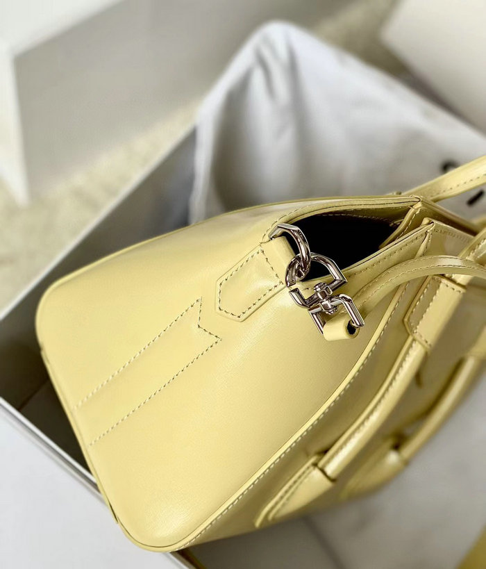 Givenchy Mini Antigona Lock Leather Satchel Yellow G199115