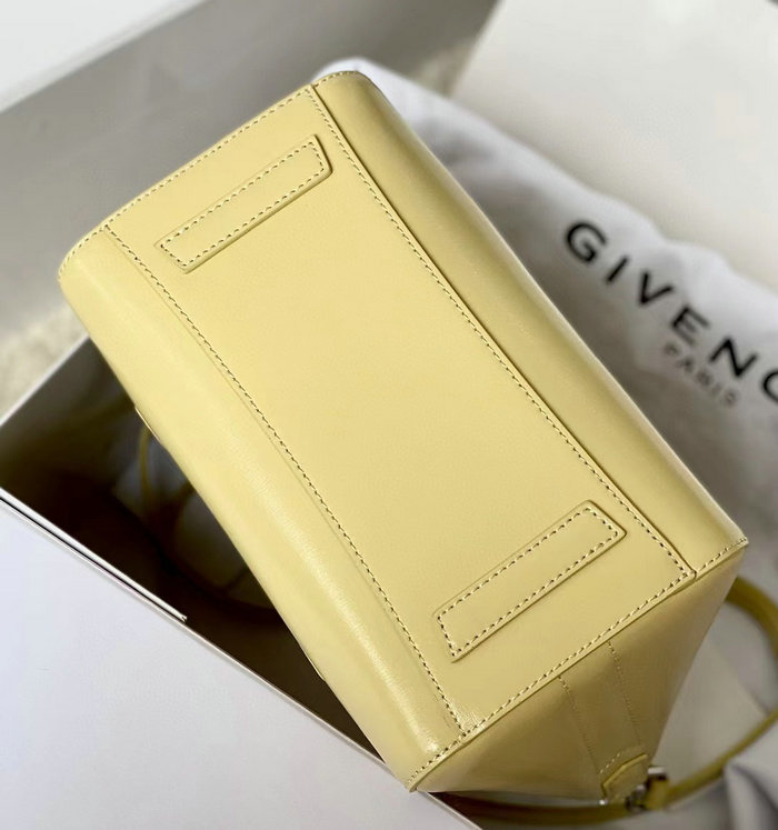 Givenchy Mini Antigona Lock Leather Satchel Yellow G199115