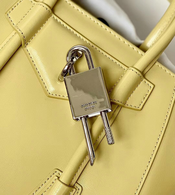 Givenchy Mini Antigona Lock Leather Satchel Yellow G199115