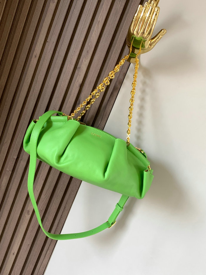 Loewe Paseo Small Leather Chain Shoulder Bag Green L9022