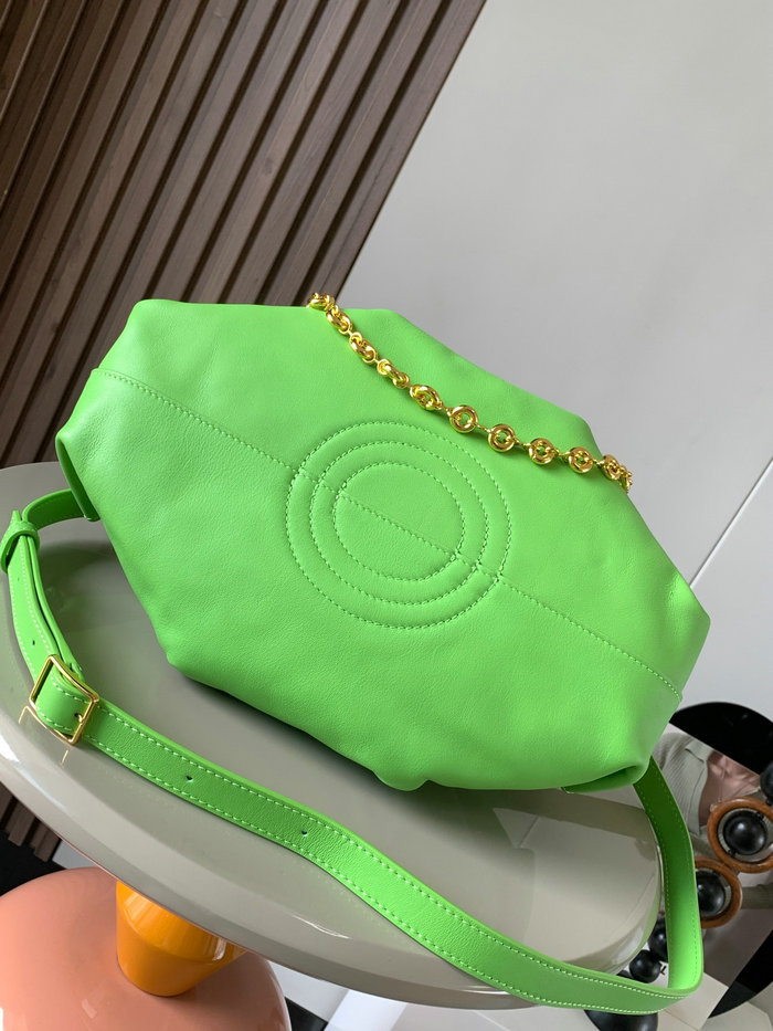 Loewe Paseo Small Leather Chain Shoulder Bag Green L9022