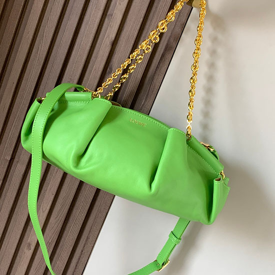 Loewe Paseo Small Leather Chain Shoulder Bag Green L9022