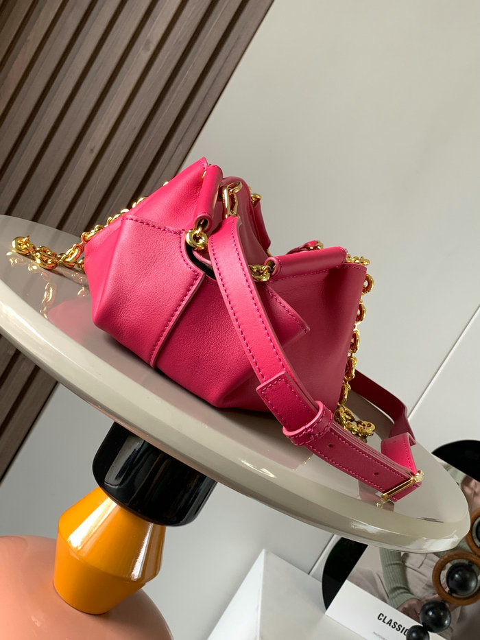 Loewe Paseo Small Leather Chain Shoulder Bag Rose L9022