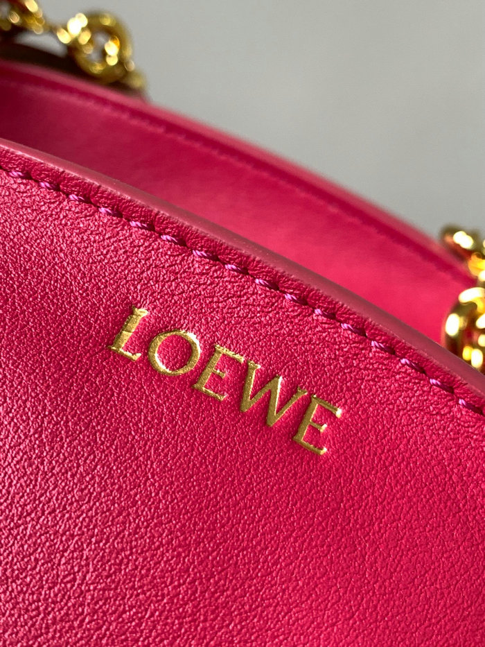 Loewe Paseo Small Leather Chain Shoulder Bag Rose L9022