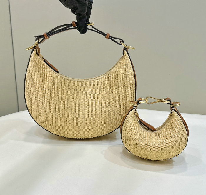 Fendi Fendigraphy Small Raffia Bag Beige F80145