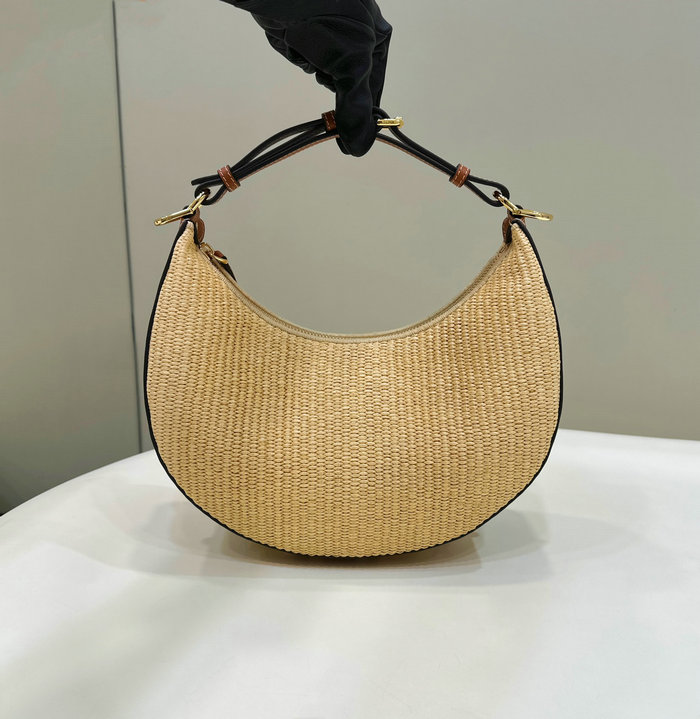 Fendi Fendigraphy Small Raffia Bag Beige F80145