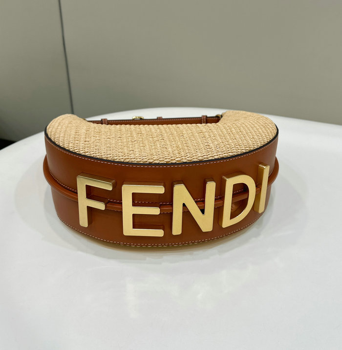 Fendi Fendigraphy Small Raffia Bag Beige F80145