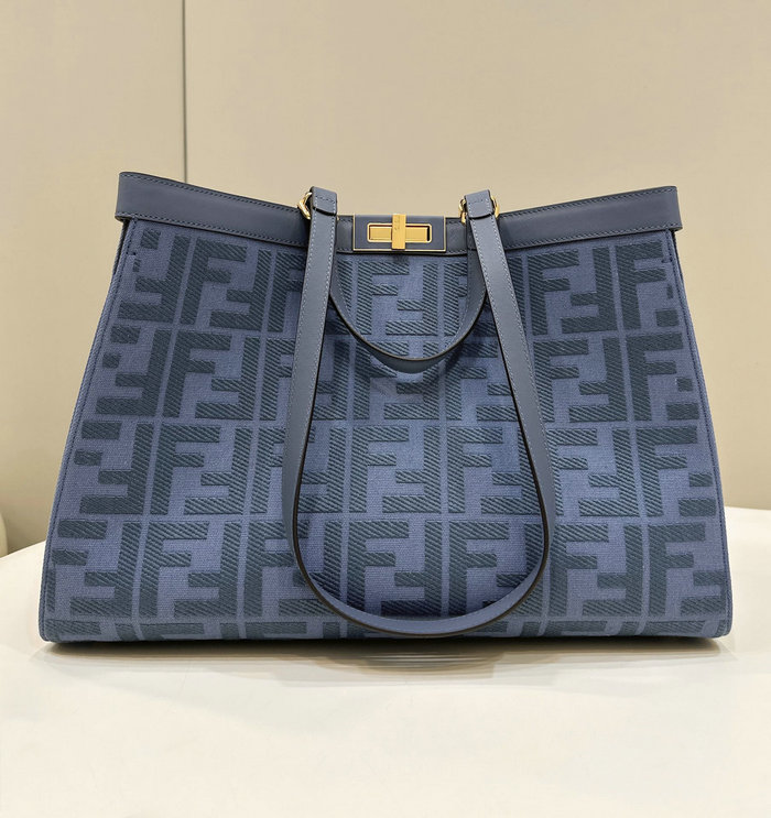 Fendi Medium Canvas X-Tote Blue F8625A