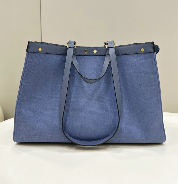 Fendi Medium Canvas X-Tote Blue F8625A