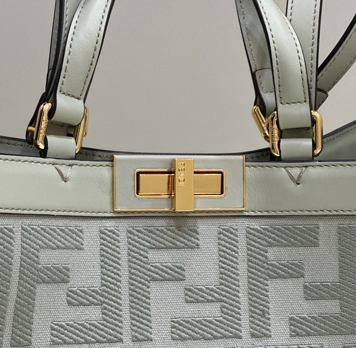 Fendi Medium Canvas X-Tote Green F8625A