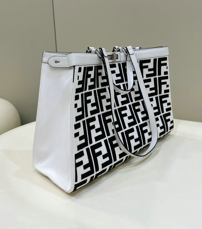 Fendi Medium Canvas X-Tote White F8625A