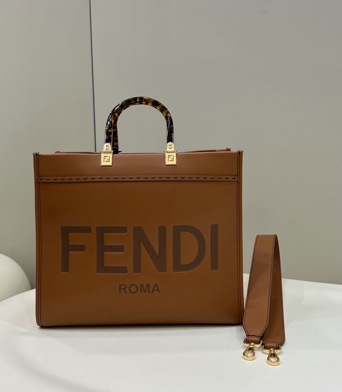 Fendi Medium Sunshine Tote Brown F8266