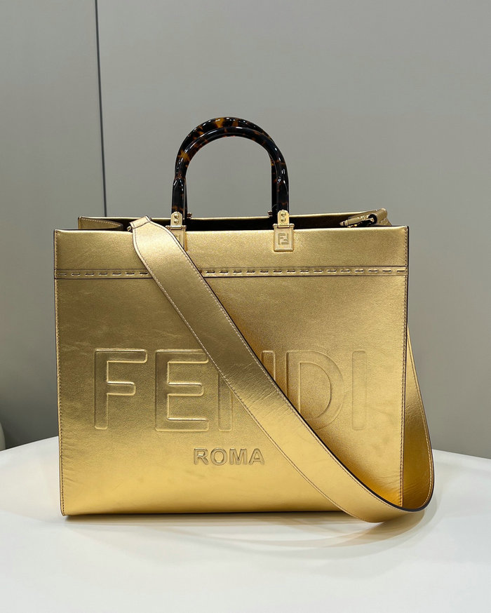 Fendi Medium Sunshine Tote Gold F8266