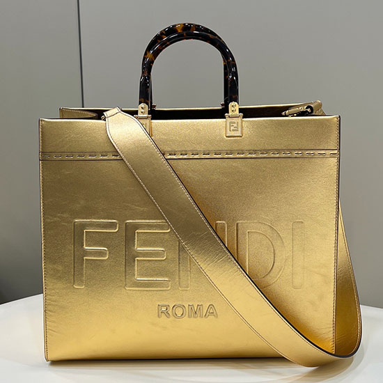 Fendi Medium Sunshine Tote Gold F8266