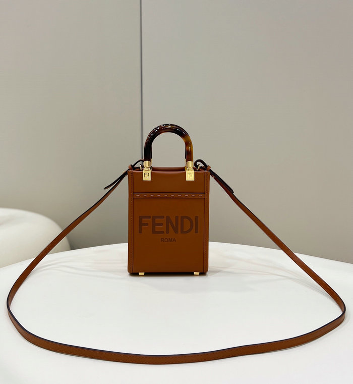 Fendi Sunshine Mini Tote Bag Brown F8376