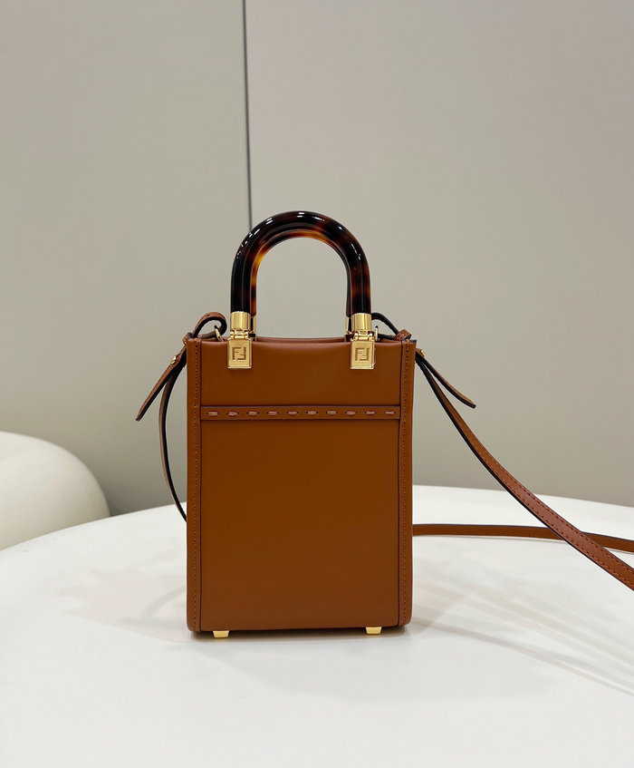 Fendi Sunshine Mini Tote Bag Brown F8376