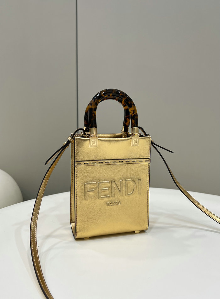 Fendi Sunshine Mini Tote Bag Gold F8376