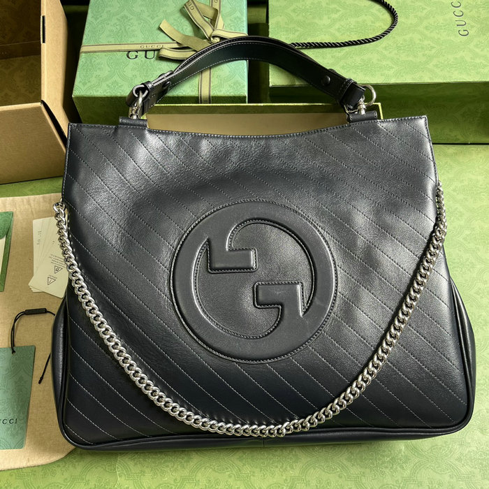 Gucci Blondie Medium Tote Bag Navy Blue 751516