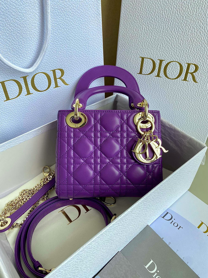 Mini Lady Dior Bag Purple D3310