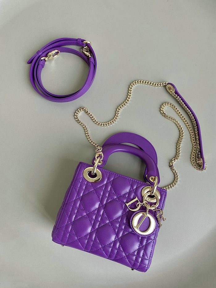 Mini Lady Dior Bag Purple D3310