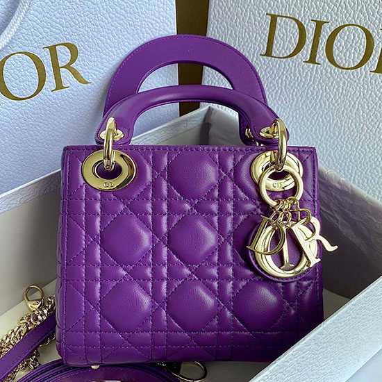 Mini Lady Dior Bag Purple D3310