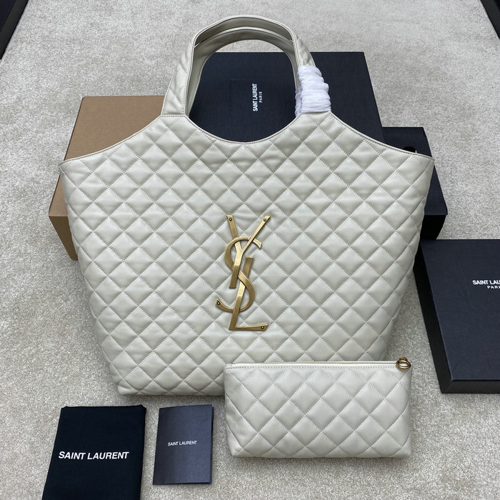 Saint Laurent Icare Maxi Shopping Bag White 698651