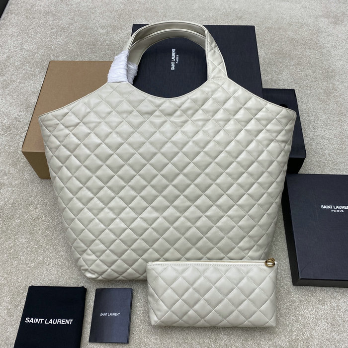 Saint Laurent Icare Maxi Shopping Bag White 698651