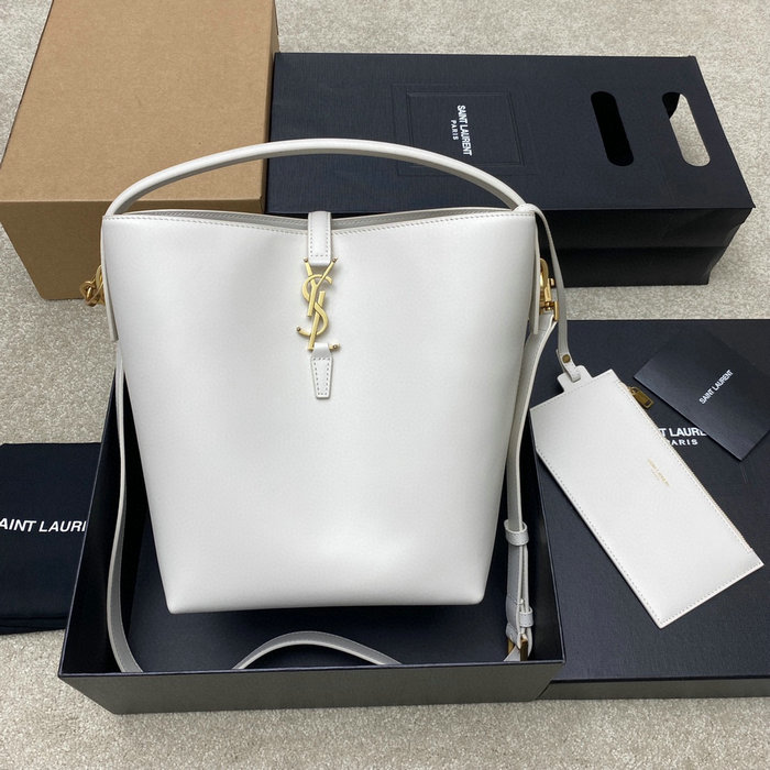 Saint Laurent Le 37 in Shiny Leather White 742828