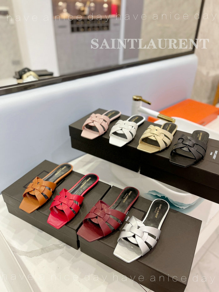 Saint Laurent Leather Slippers SDY072605