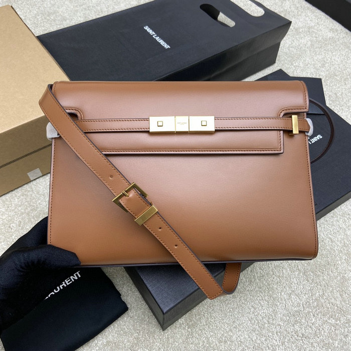 Saint Laurent Manhattan Shoulder Bag Brown 579271