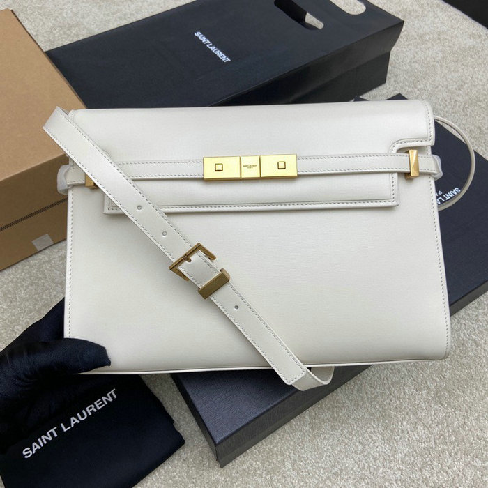 Saint Laurent Manhattan Shoulder Bag White 579271