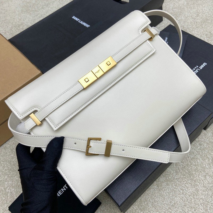 Saint Laurent Manhattan Shoulder Bag White 579271