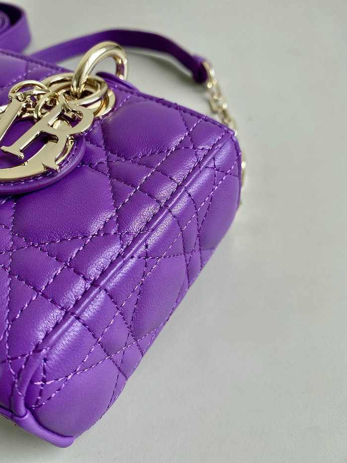 Small Dior Or Lady D-Joy Bag Purple D3380