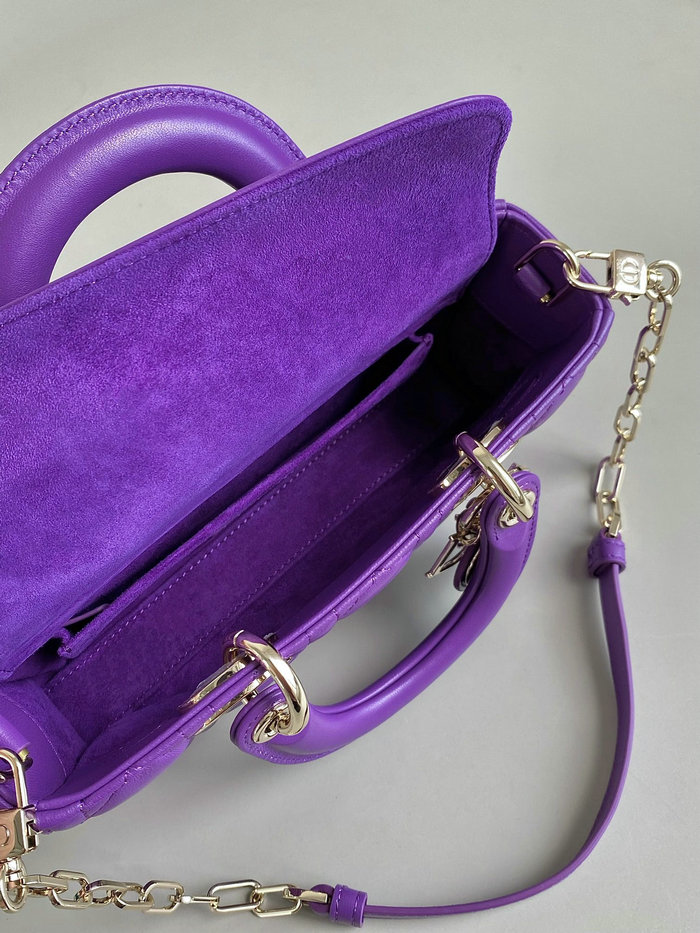 Small Dior Or Lady D-Joy Bag Purple D3380