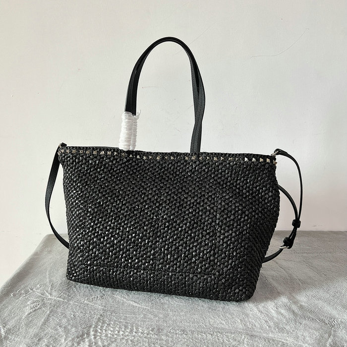 Valentino Garavani Raffia Tote Bag Black V22017