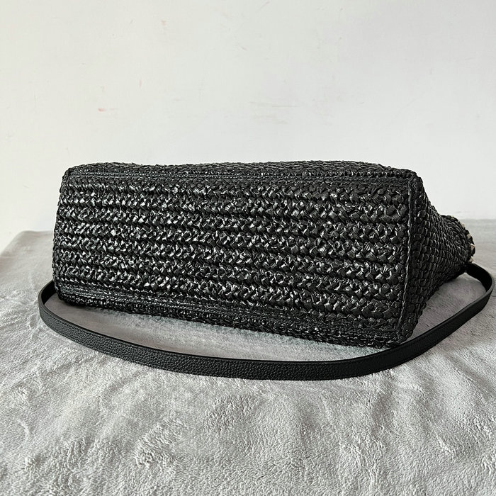 Valentino Garavani Raffia Tote Bag Black V22017