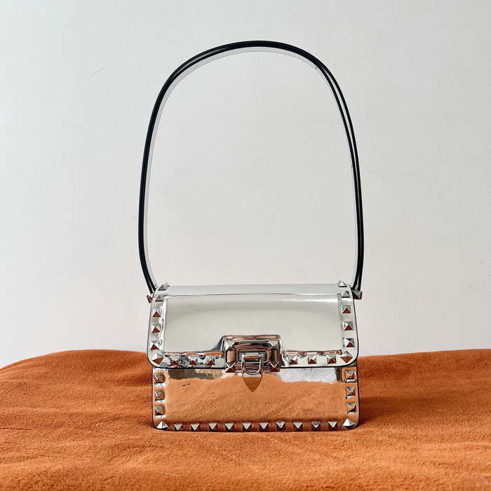 Valentino Garavani Small Rockstud23 Shoulder Bag Silver V0312