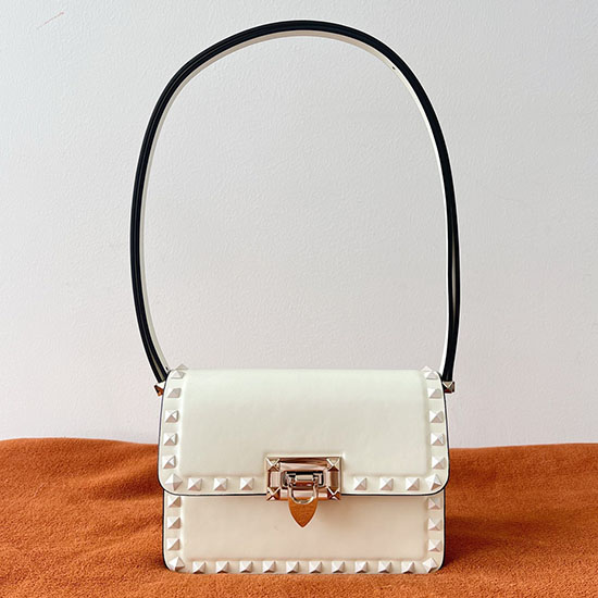 Valentino Garavani Small Rockstud23 Shoulder Bag White V0312