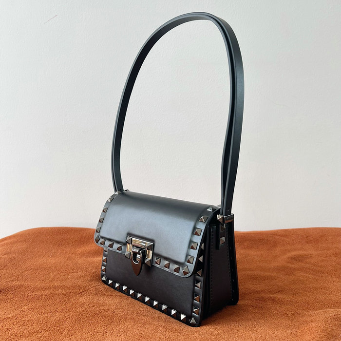 Valentino Garavani Small Rockstud23 Shoulder Bag with Black Hardware V0312