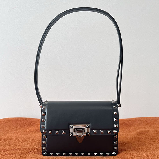 Valentino Garavani Small Rockstud23 Shoulder Bag with Black Hardware V0312