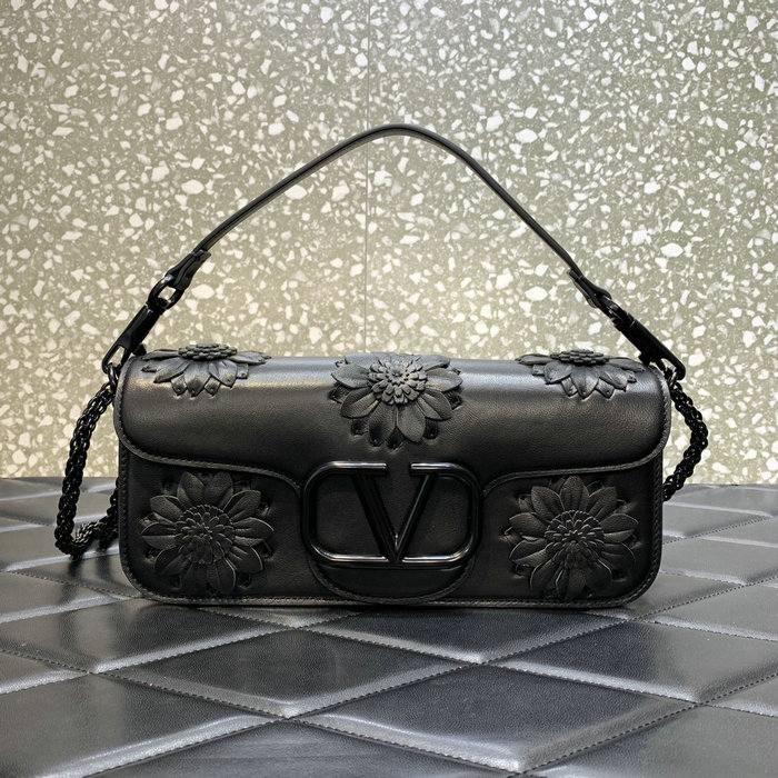 Valentino Loco VLOGO Flower Leather Shoulder Bag V6033