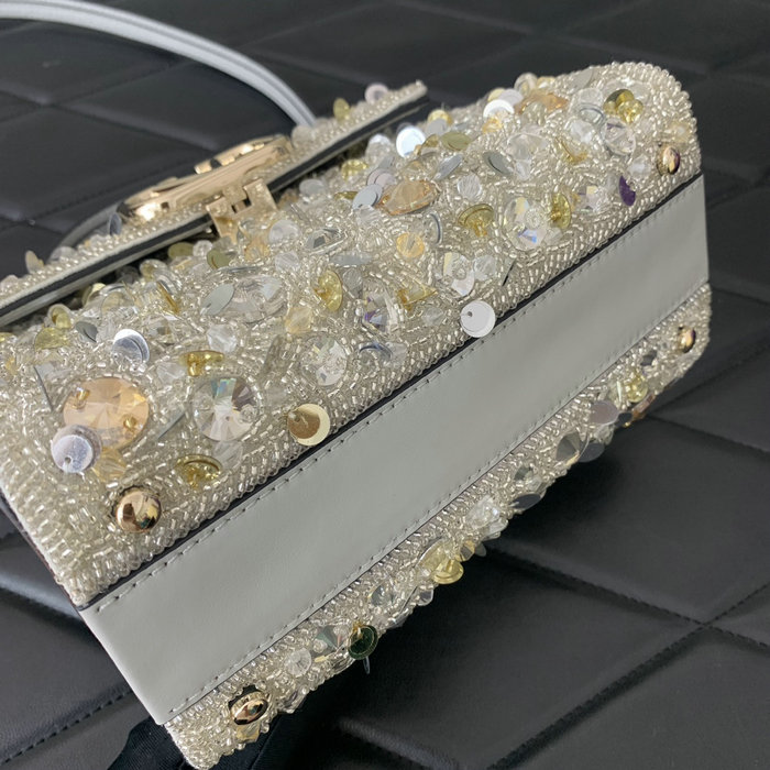 Valentino Mini VSling Handbag With 3D Embroidery Grey V0068