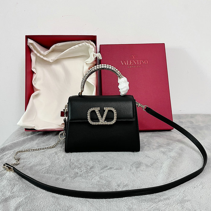 Valentino Small VSling crystal embellished Handbag Black V2628