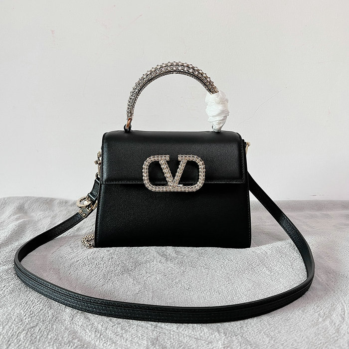 Valentino Small VSling crystal embellished Handbag Black V2628