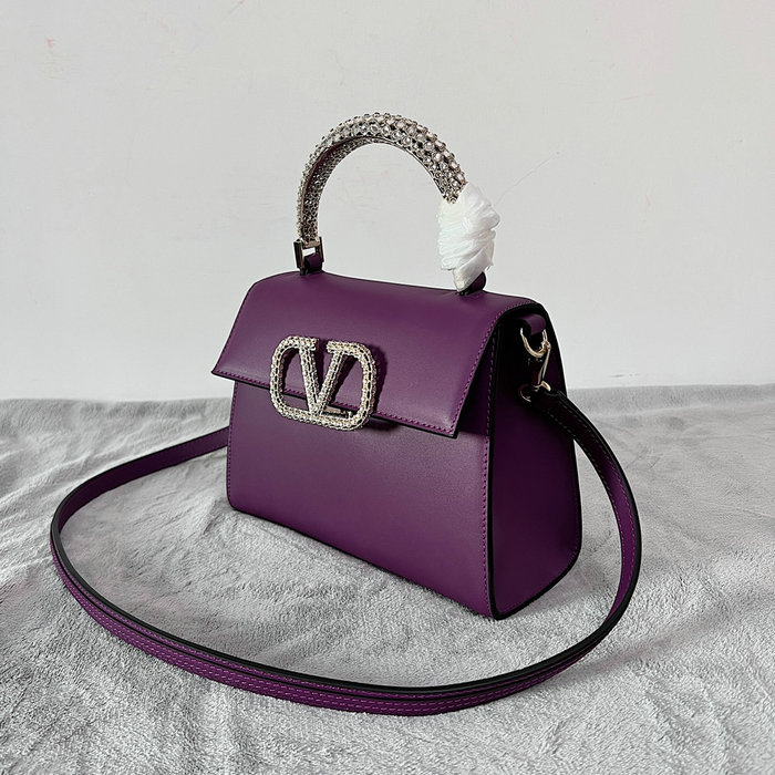 Valentino Small VSling crystal embellished Handbag Purple V2628