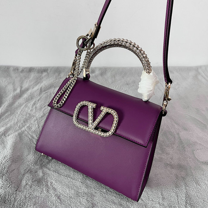 Valentino Small VSling crystal embellished Handbag Purple V2628