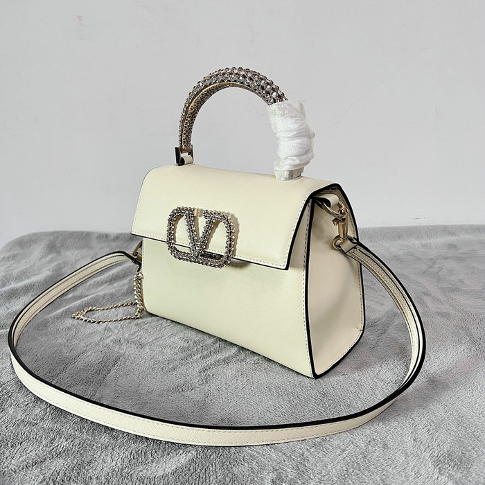 Valentino Small VSling crystal embellished Handbag White V2628