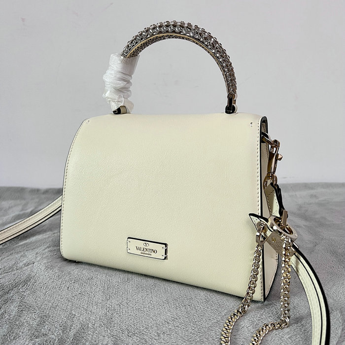 Valentino Small VSling crystal embellished Handbag White V2628