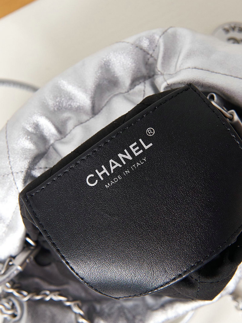 Chanel 22 Mini Handbag Silver AS3980