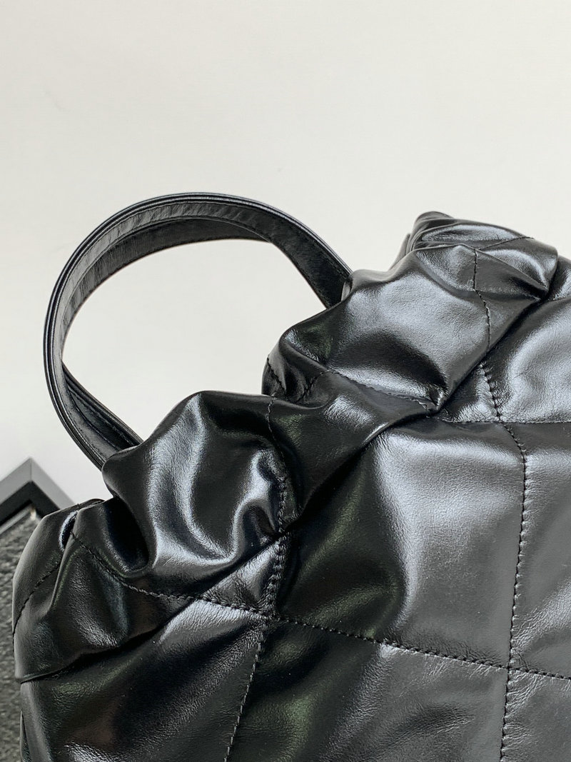 Chanel 22 Shiny Calfskin Backpack Black with Gold AS3859